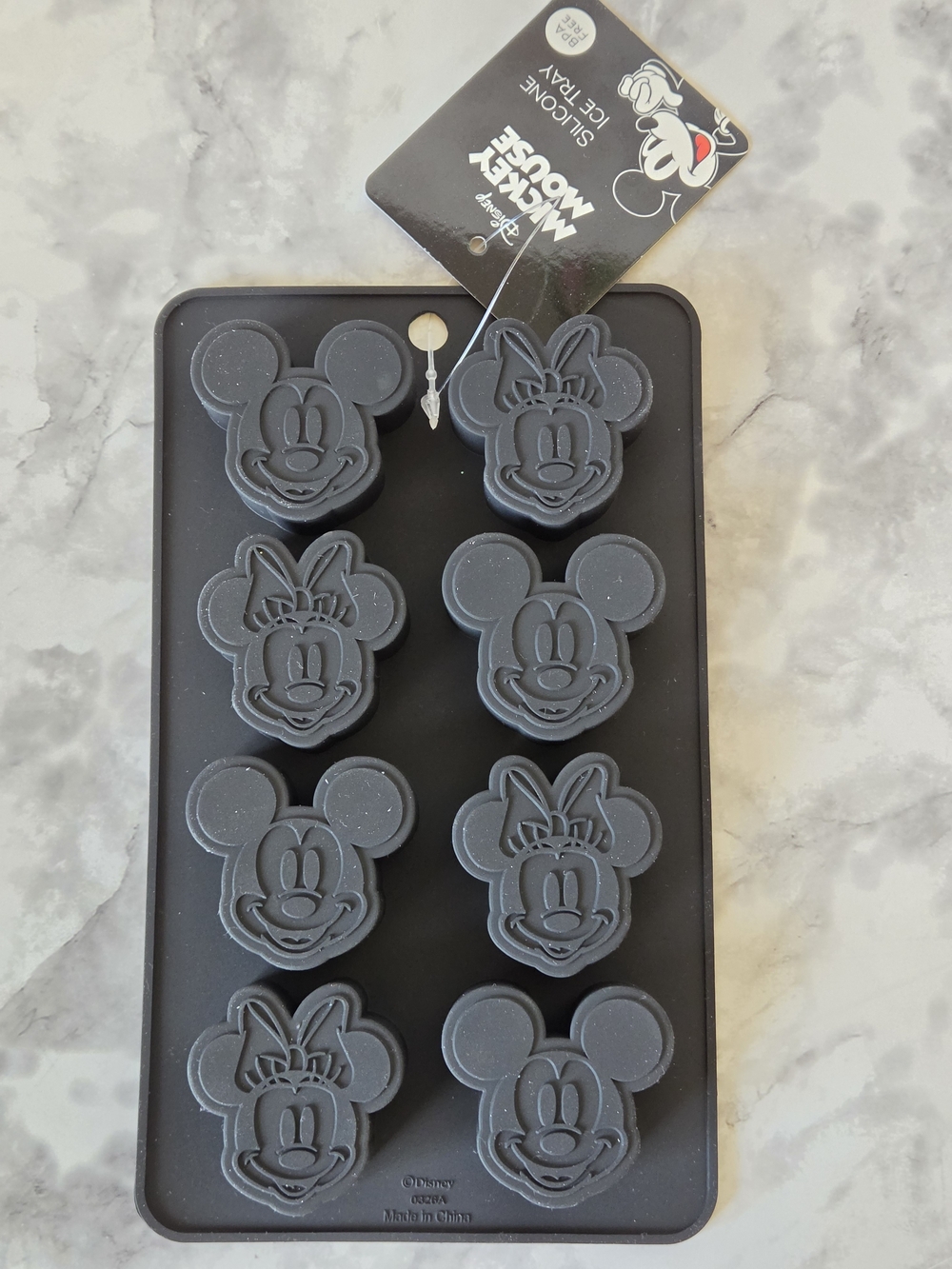 Disney Mickey & Minnie Black Silicone Ice Tray - 8 Cavity